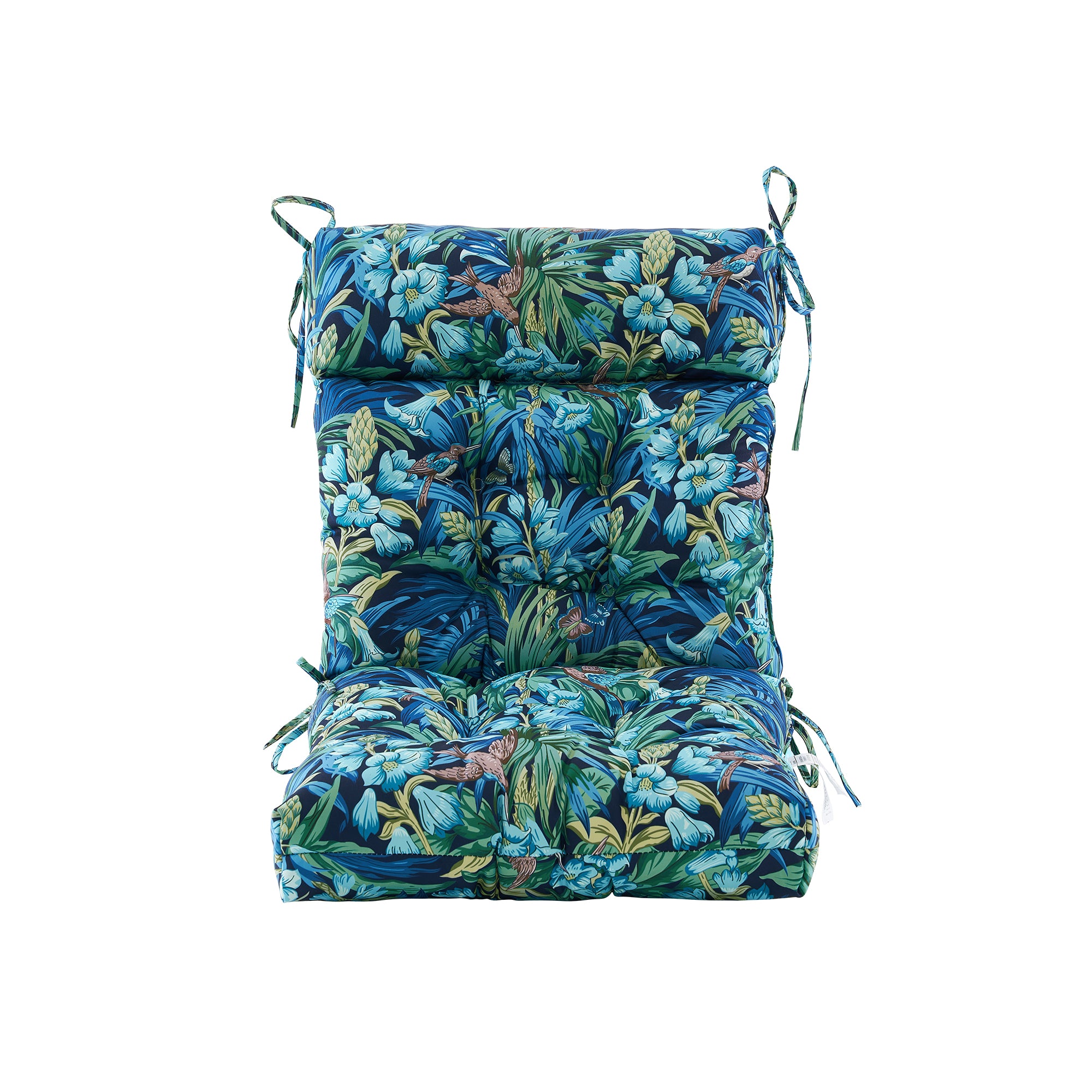 ARTPLAN Patio Chair Cushions Combined Seat and Back,Tufted Outdoor Swivel Chair Cushion with Tie,40"x20"x4"，Floral