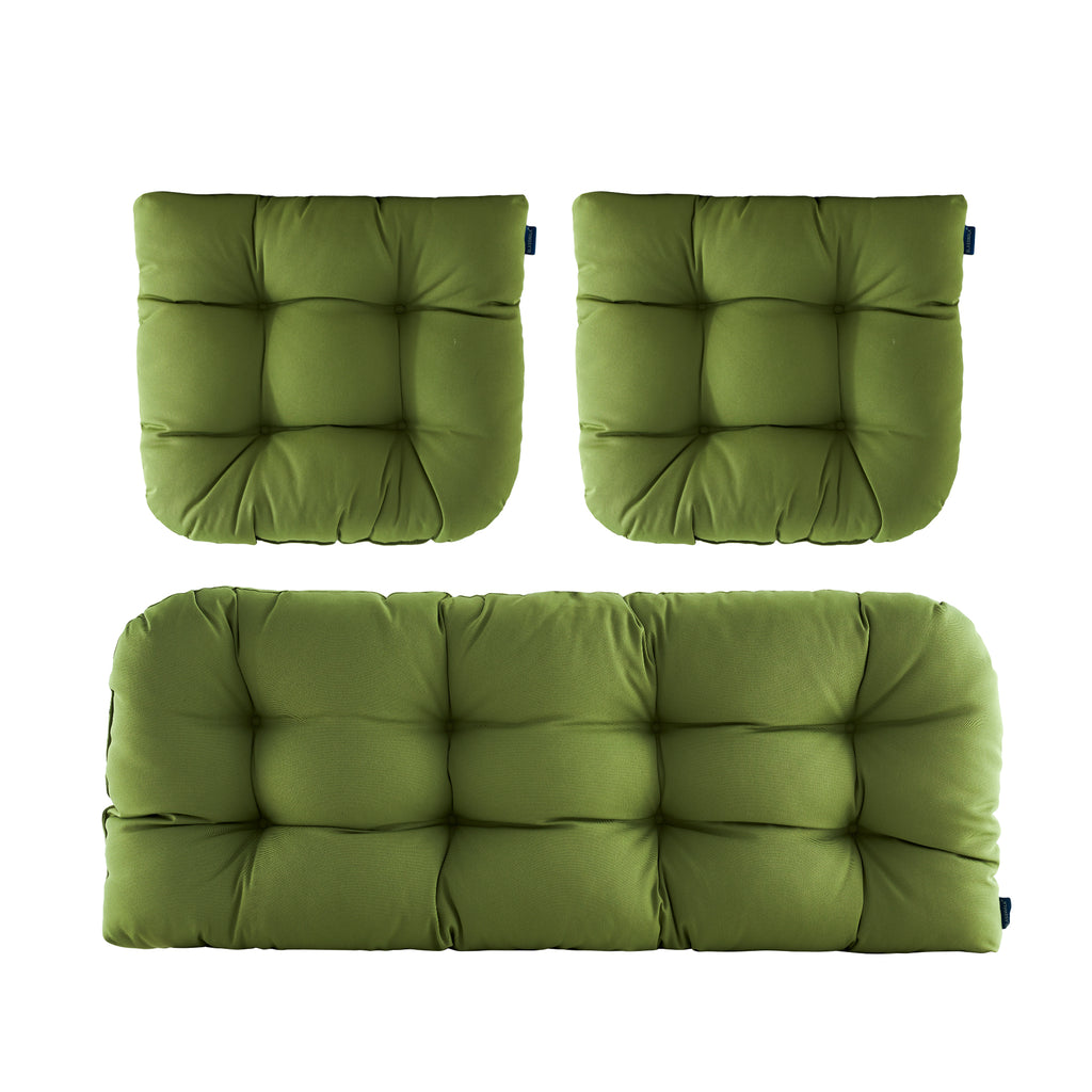 ARTPLAN Outdoor Chair Cushions,3 Piece Loveseat Outdoor Cushions Set,Tufted/Wicker Patio Cushion for Patio Furniture All Weather,44"x19"x5"