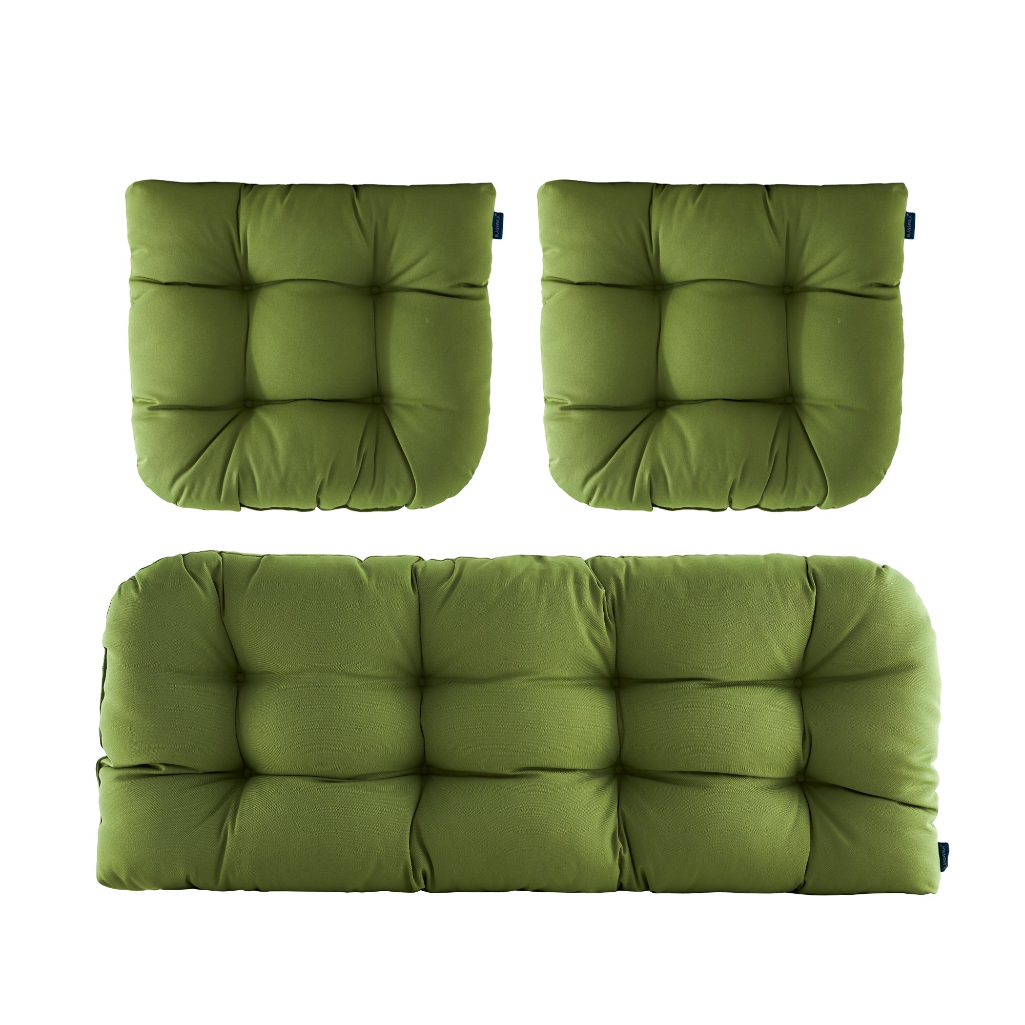 ARTPLAN Outdoor Chair Cushions,3 Piece Loveseat Outdoor Cushions Set,Tufted/Wicker Patio Cushion for Patio Furniture All Weather,44"x19"x5"