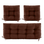 3 Pieces Outdoor Chair Cushions Clearance with Ties,44x19x5 Inches,1 Love seat &2 U-Shape Tufted Patio Bench Cushions for Wicker Outdoor Furniture,All Weather,