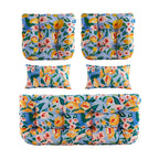 ARTPLAN Outdoor Cushions for Settee,Wicker Loveseat Cushions with Tie,Tufted Patio Cushions 2 U-Shaped Set of 5 Piece,L44xW19,Floral,