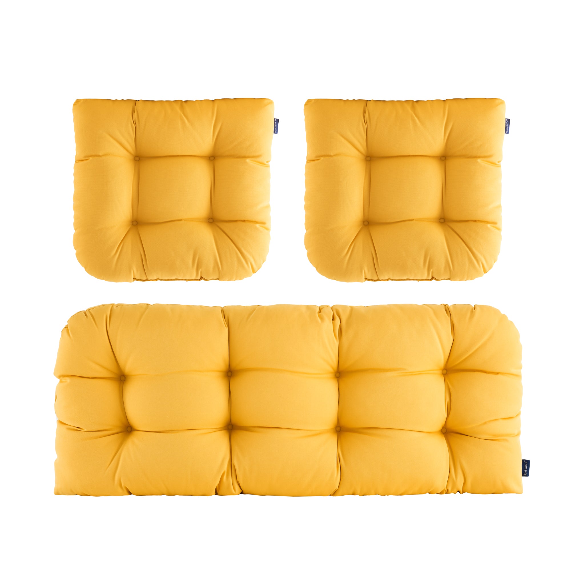 ARTPLAN Outdoor Chair Cushions,3 Piece Loveseat Outdoor Cushions Set,Tufted/Wicker Patio Cushion for Patio Furniture All Weather,44"x19"x5"