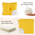 Deep Seat Pillow and High Back Chair Cushions Outdoor Water Repellent Replacement Patio Seating Cushions,Seat 24"x24"x6",Back 22"x24"x6"