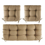 3 Pieces Outdoor Chair Cushions Clearance with Ties,44x19x5 Inches,1 Love seat &2 U-Shape Tufted Patio Bench Cushions for Wicker Outdoor Furniture,All Weather,