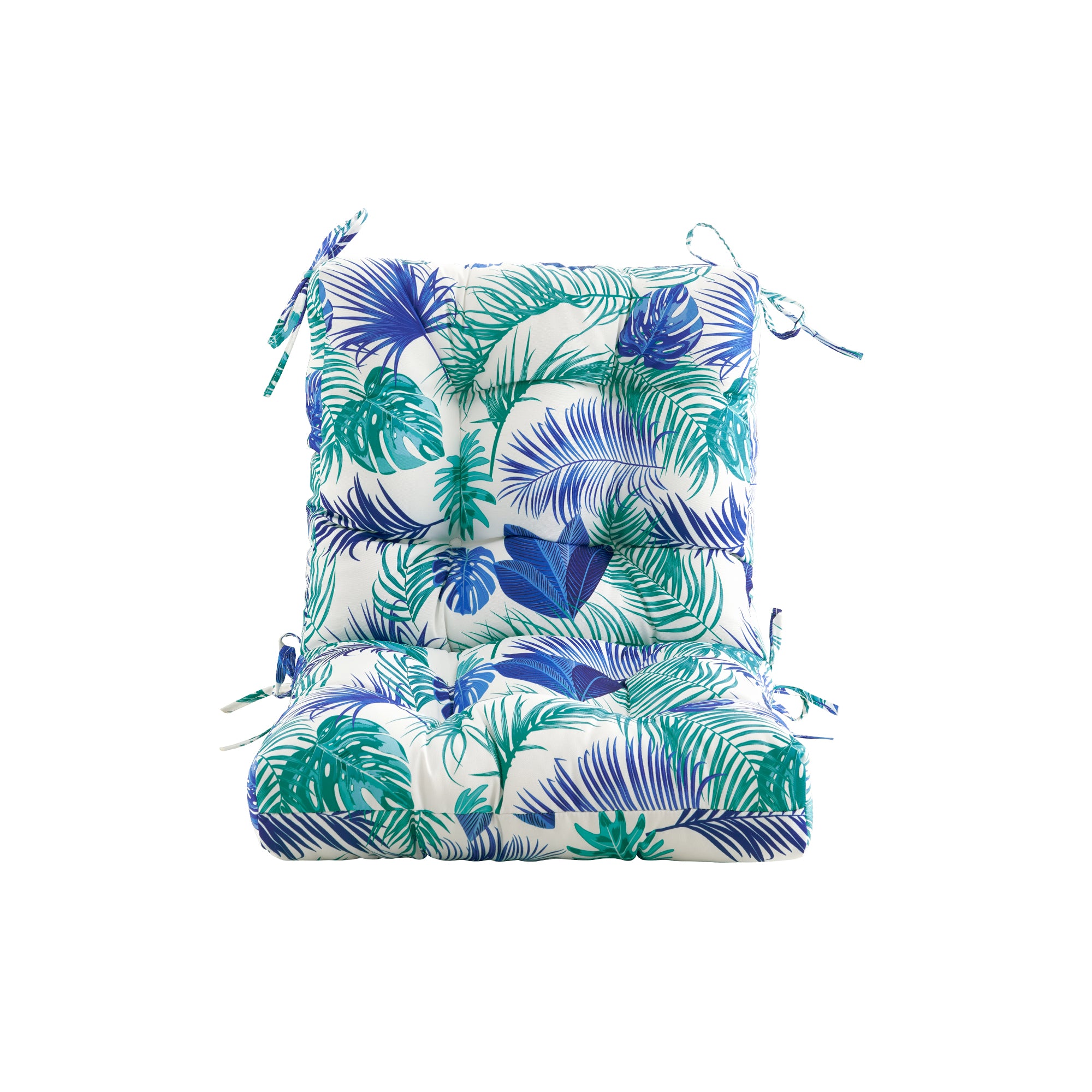 ARTPLAN Patio Chair Cushions Combined Seat and Back,Tufted Outdoor Swivel Chair Cushion with Tie,40"x20"x4",Floral