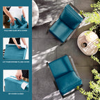 ARTPLAN Deep Seat Outdoor Cushion,Set 24"x24"x6" ,18x24" Bench Outdoor Chair Cushions, Polyester Fill Back for Patio Furniture ,Square