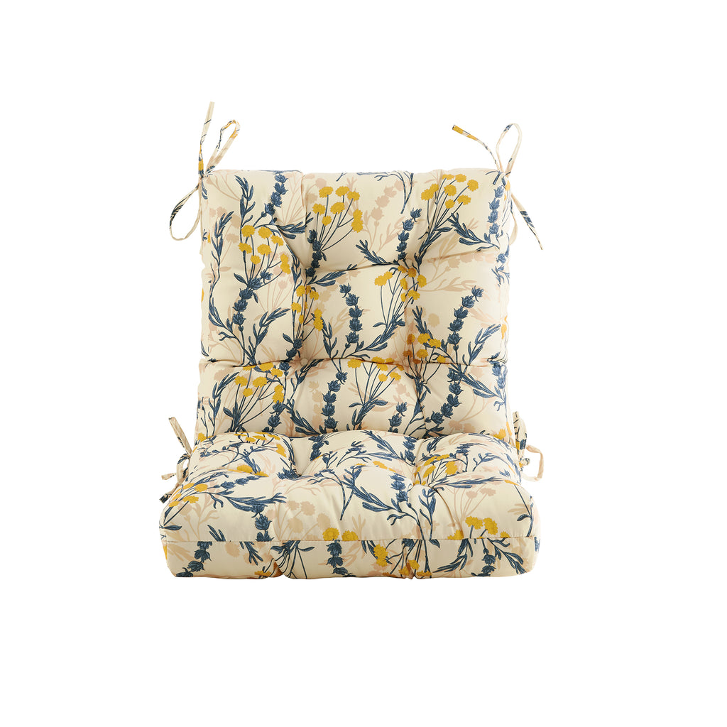 ARTPLAN Patio Chair Cushions Combined Seat and Back,Tufted Outdoor Swivel Chair Cushion with Tie,40"x20"x4",Floral