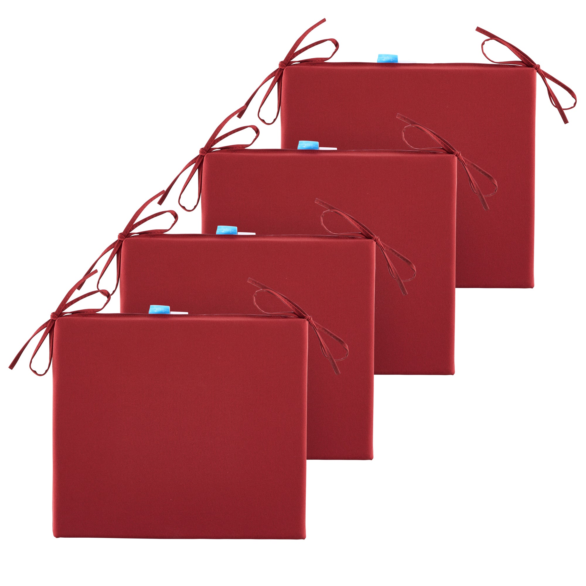 Outdoor Chair Cushions for Patio Furniture, Waterproof Outdoor Cushions, Round Corner Patio Chair Cushions Set of 4 with Ties,17"x16"x2"