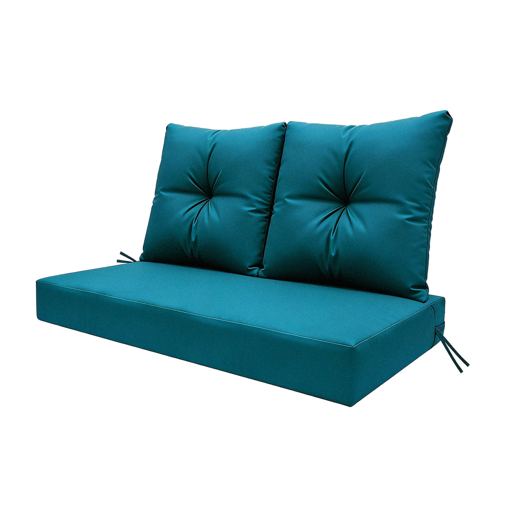 ARTPLAN Outdoor Loveseat Deep Seat Cushion Set, 46"x24"x4" Water Repellent Fade-Resistant Patio Cushions, Solution-Dyed Fabric with Removable Zipper Cover, High-Density Foam for Bench, Swing & Patio Furniture