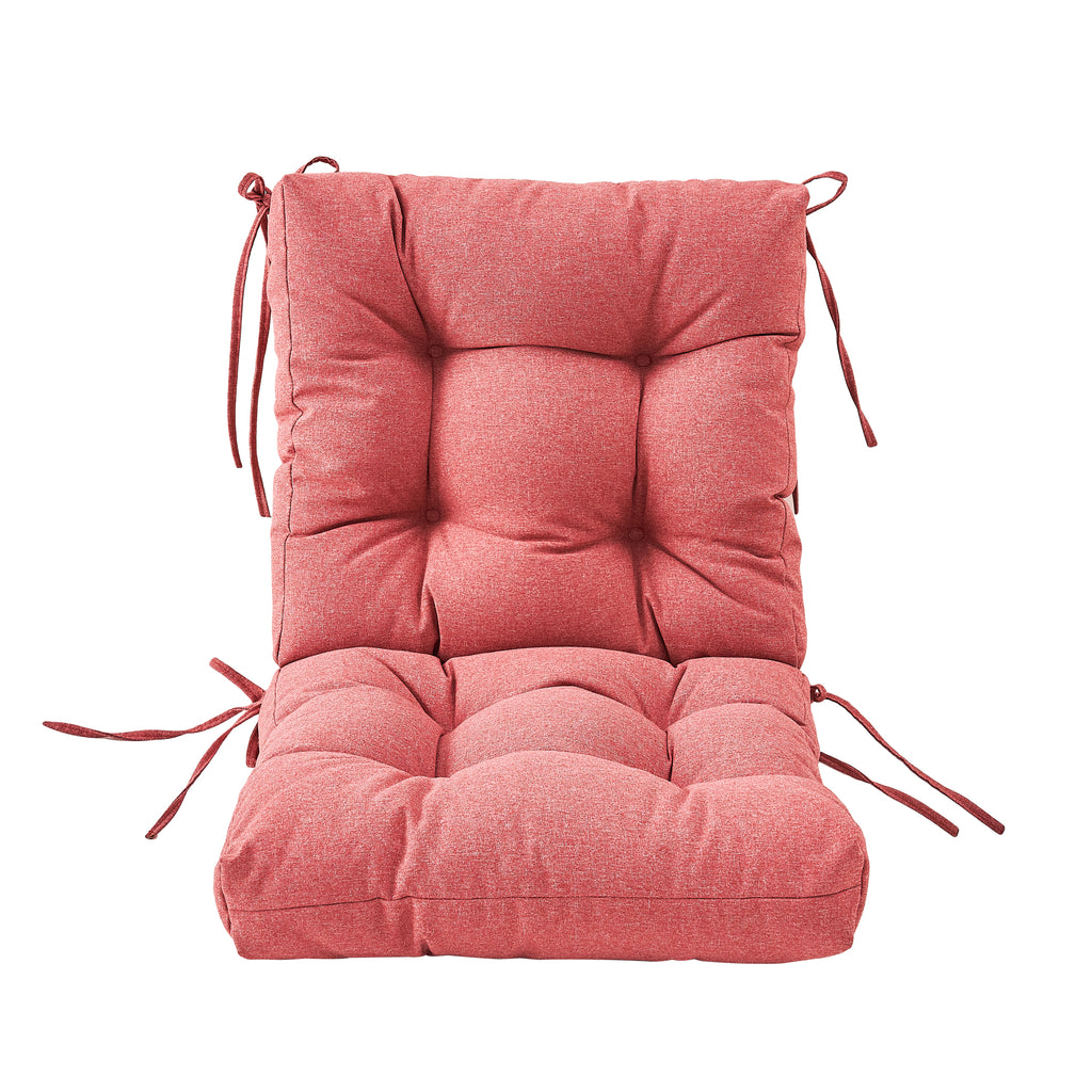 Artplan Outdoor Cushions Wicker Tufted Pillow with Back for Outdoor Furniture, Rocking Chair Cushion Premium Tufted Pads Set of Upper and Lower with Ties