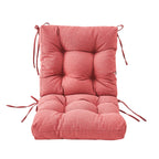 Artplan Outdoor Cushions Wicker Tufted Pillow with Back for Outdoor Furniture, Rocking Chair Cushion Premium Tufted Pads Set of Upper and Lower with Ties