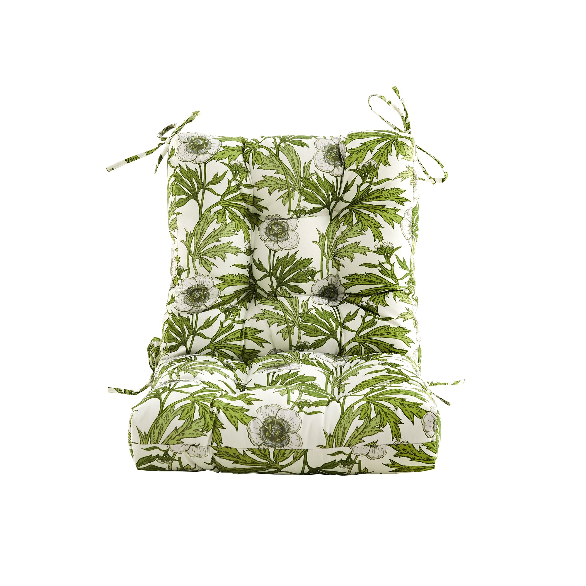 ARTPLAN Patio Chair Cushions Combined Seat and Back,Tufted Outdoor Swivel Chair Cushion with Tie,40"x20"x4",Floral