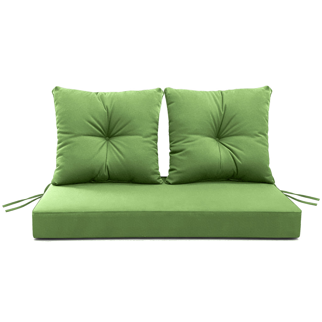ARTPLAN Outdoor Loveseat Deep Seat Cushion Set, 46"x24"x4" Water Repellent Fade-Resistant Patio Cushions, Solution-Dyed Fabric with Removable Zipper Cover, High-Density Foam for Bench, Swing & Patio Furniture