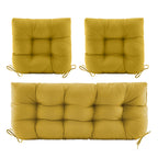 3 Pieces Outdoor Chair Cushions Clearance with Ties,44x19x5 Inches,1 Love seat &2 U-Shape Tufted Patio Bench Cushions for Wicker Outdoor Furniture,All Weather,