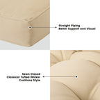 ARTPLAN Outdoor Seat Cushions,Pack of 2 Tufted  Patio Chair Pads 19x19x5 Inches Square Foam for Dining Chair