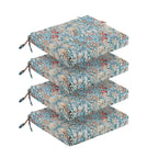 Outdoor Chair Cushions for Patio Furniture, Waterproof Outdoor Cushions, Round Corner Patio Chair Cushions Set of 4 with Ties,17"x16"x2"