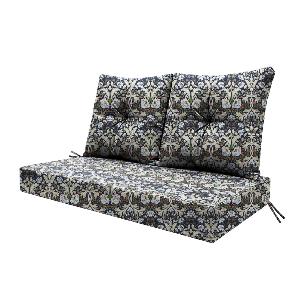 ARTPLAN Outdoor Loveseat Deep Seat Cushion Set, 46"x24"x4" Water Repellent Fade-Resistant Patio Cushions, Solution-Dyed Fabric with Removable Zipper Cover, High-Density Foam for Bench, Swing & Patio Furniture