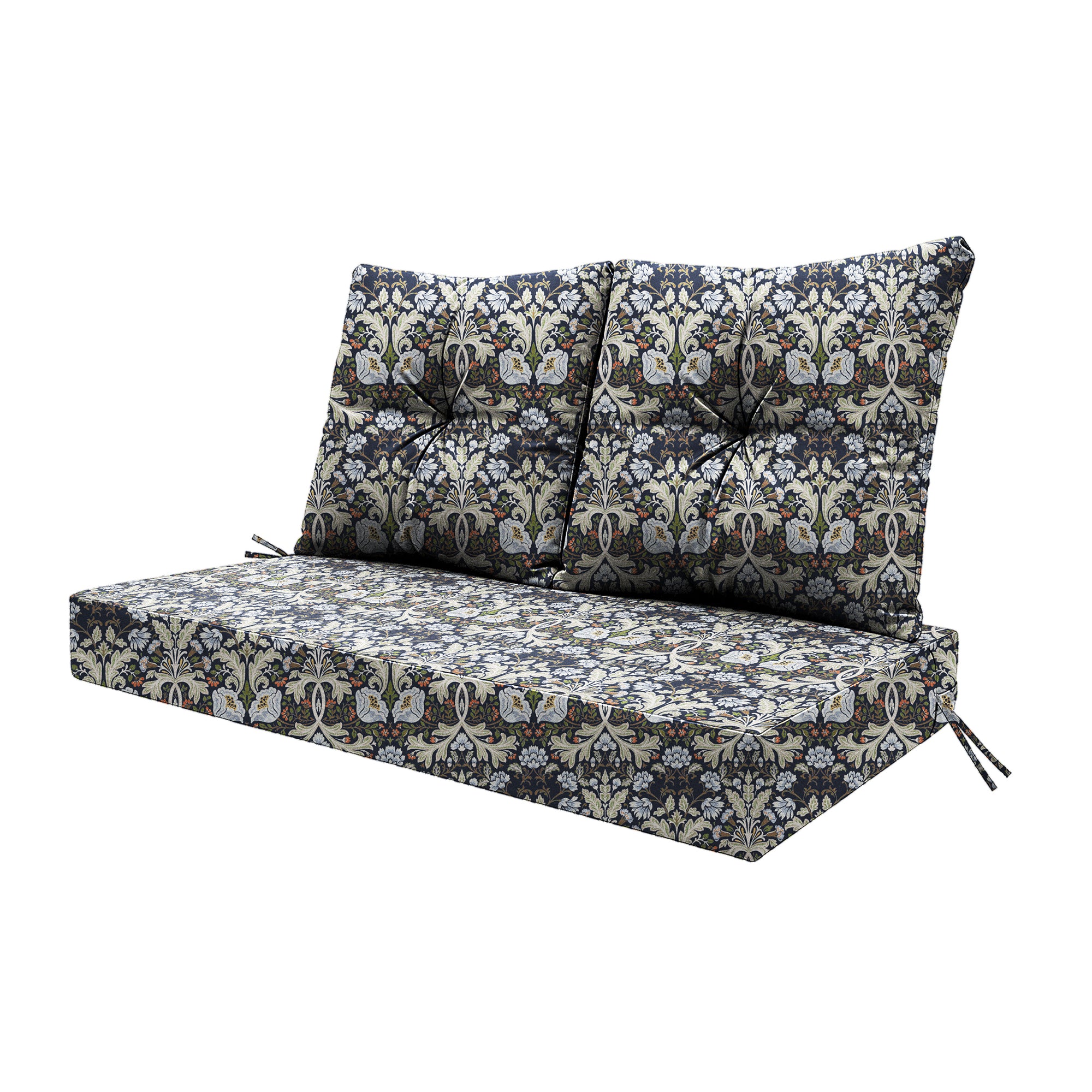 ARTPLAN Outdoor Loveseat Deep Seat Cushion Set, 46"x24"x4" Water Repellent Fade-Resistant Patio Cushions, Solution-Dyed Fabric with Removable Zipper Cover, High-Density Foam for Bench, Swing & Patio Furniture