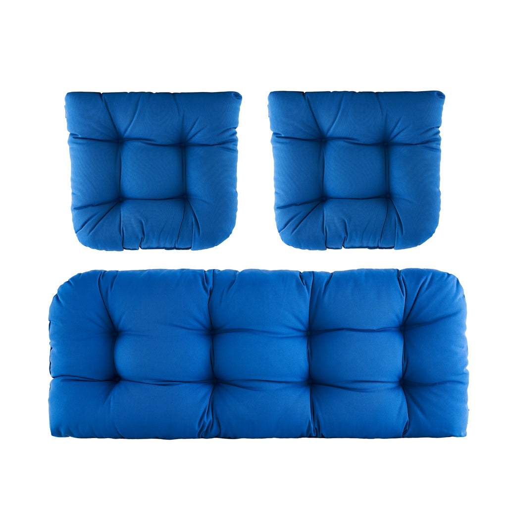 ARTPLAN Outdoor Chair Cushions,3 Piece Loveseat Outdoor Cushions Set,Tufted/Wicker Patio Cushion for Patio Furniture All Weather,44"x19"x5"