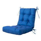 Artplan Outdoor Cushions Wicker Tufted Pillow with Back for Outdoor Furniture, Rocking Chair Cushion Premium Tufted Pads Set of Upper and Lower with Ties