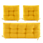3 Pieces Outdoor Chair Cushions Clearance with Ties,44x19x5 Inches,1 Love seat &2 U-Shape Tufted Patio Bench Cushions for Wicker Outdoor Furniture,All Weather,
