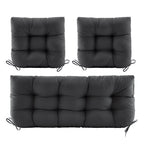 3 Pieces Outdoor Chair Cushions Clearance with Ties,44x19x5 Inches,1 Love seat &2 U-Shape Tufted Patio Bench Cushions for Wicker Outdoor Furniture,All Weather,