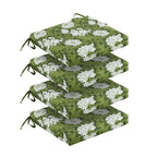 Outdoor Chair Cushions for Patio Furniture, Waterproof Outdoor Cushions, Round Corner Patio Chair Cushions Set of 4 with Ties,17"x16"x2"