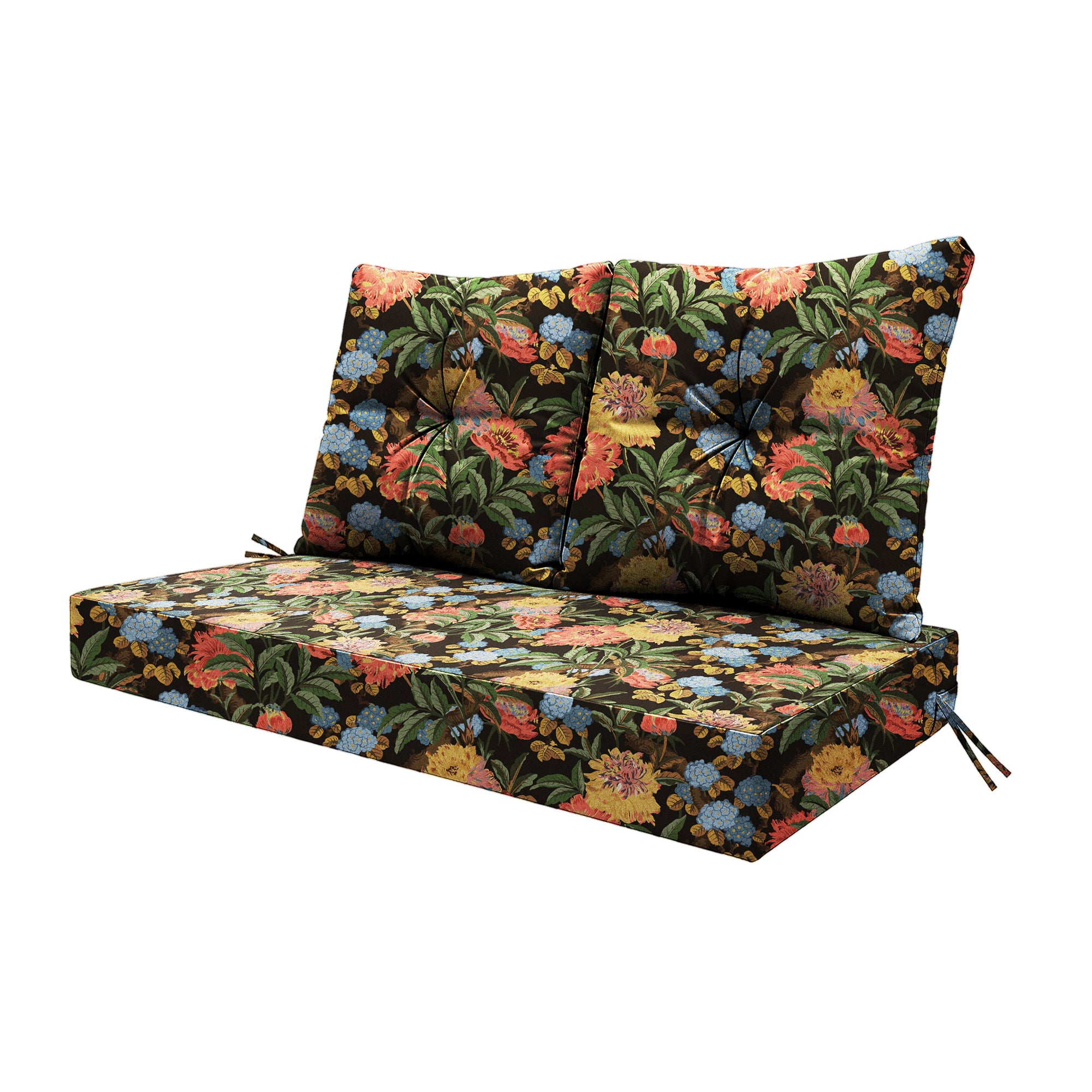 ARTPLAN Outdoor Loveseat Deep Seat Cushion Set, 46"x24"x4" Water Repellent Fade-Resistant Patio Cushions, Solution-Dyed Fabric with Removable Zipper Cover, High-Density Foam for Bench, Swing & Patio Furniture