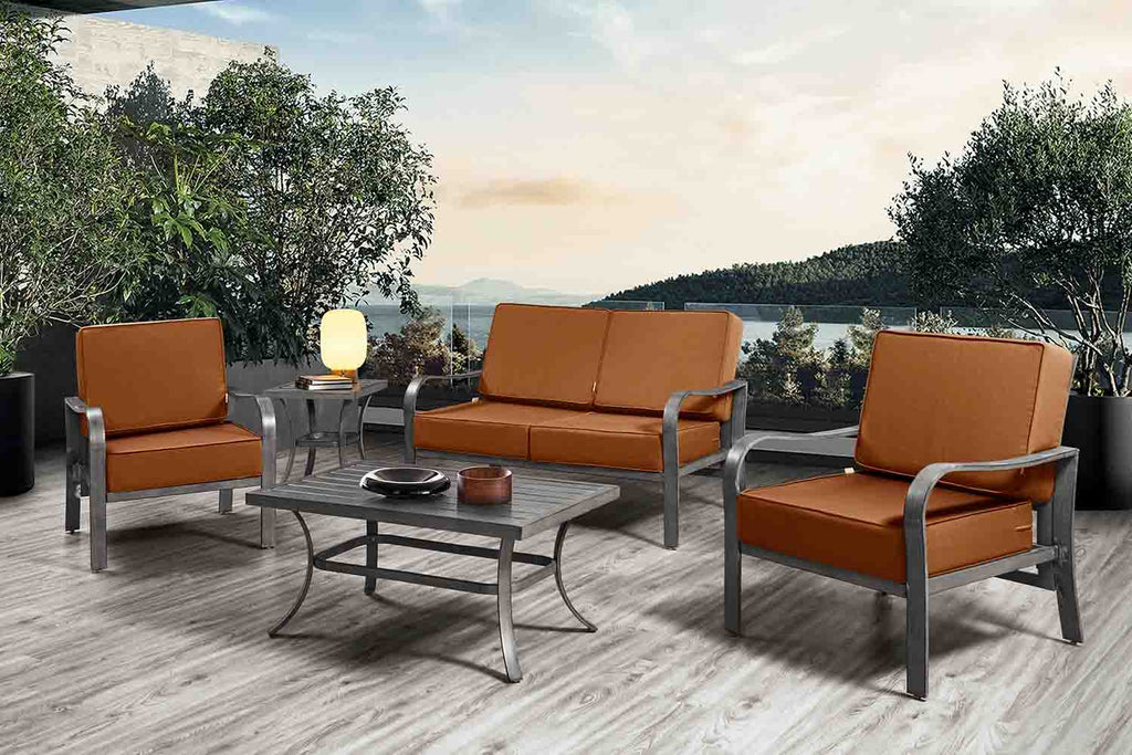 ARTPLAN Outdoor Cushions for Patio Furniture, 24x24x6" Thick Seat Cushion Set, Fade Resistant, Deep Seat Bottom and Back Cushion with Removable Cover