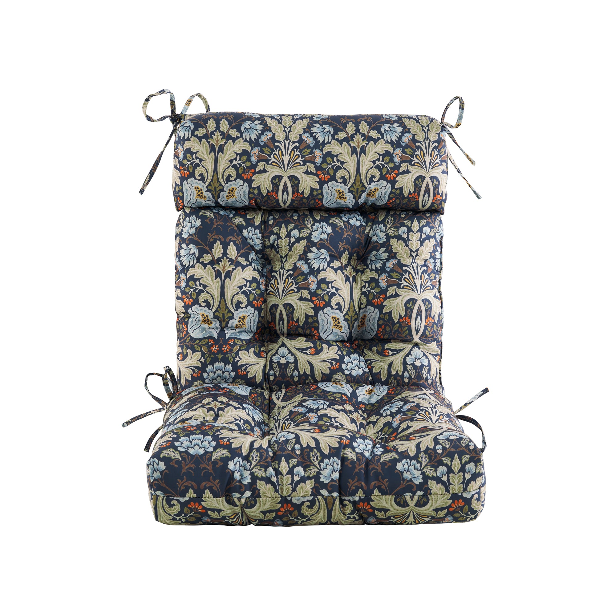 ARTPLAN Patio Chair Cushions Combined Seat and Back,Tufted Outdoor Swivel Chair Cushion with Tie,40"x20"x4"，Floral