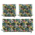 3 Pieces Outdoor Chair Cushions Set–Waterproof Tufted Cushions with Ties for Patio coversation, Loveseat & Bench, 44"x19"x5" UV-Resistant & Fade-Proof with Premium Polyester Filled