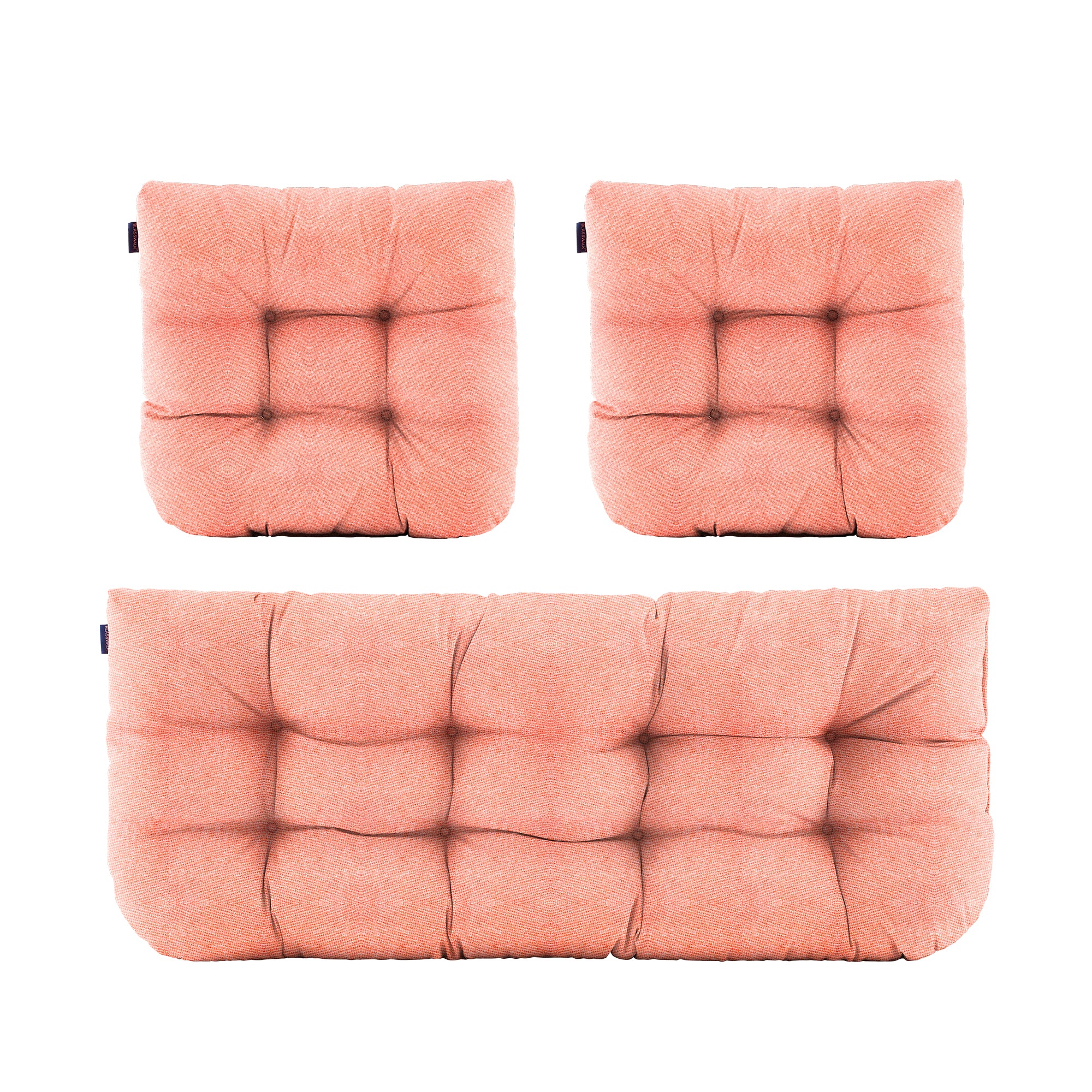 ARTPLAN Outdoor Chair Cushions,3 Piece Loveseat Outdoor Cushions Set,Tufted/Wicker Patio Cushion for Patio Furniture All Weather,44"x19"x5"