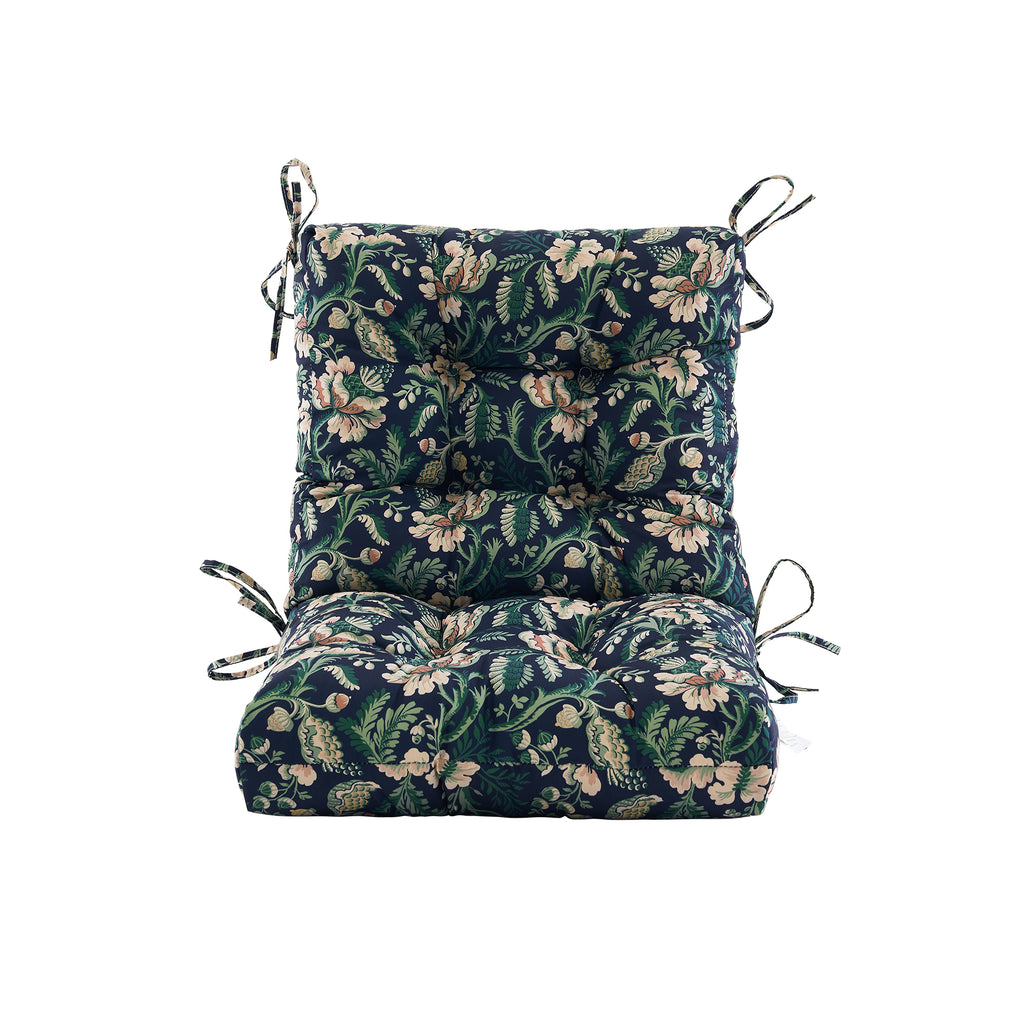 ARTPLAN Outdoor Chair Cushions,40"x20"x4",Low BackTufted Thick Outdoor Wicker Lawn Seat Cushion with Ties for Patio Furniture,Floral