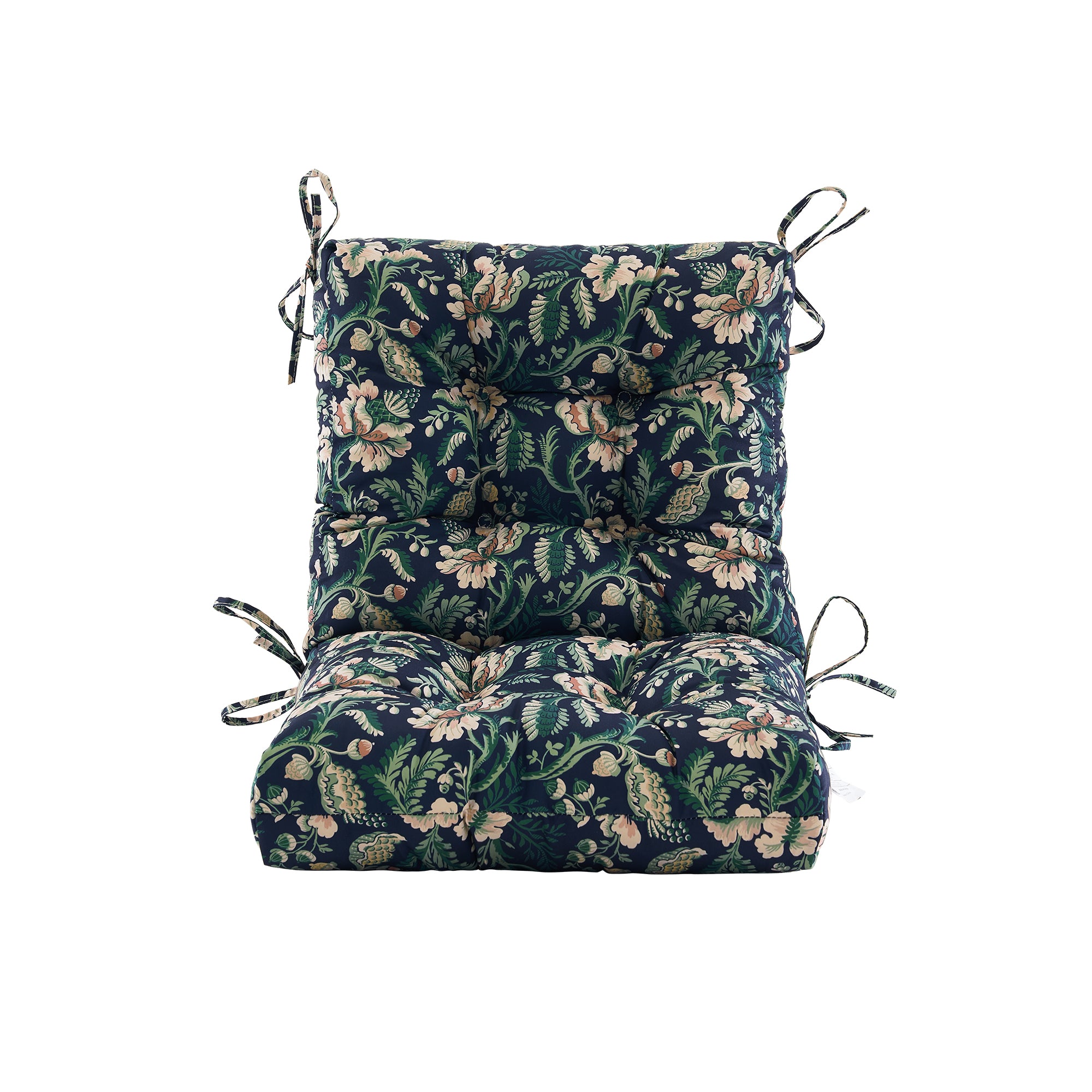 ARTPLAN Outdoor Chair Cushions,40"x20"x4",Low BackTufted Thick Outdoor Wicker Lawn Seat Cushion with Ties for Patio Furniture,Floral