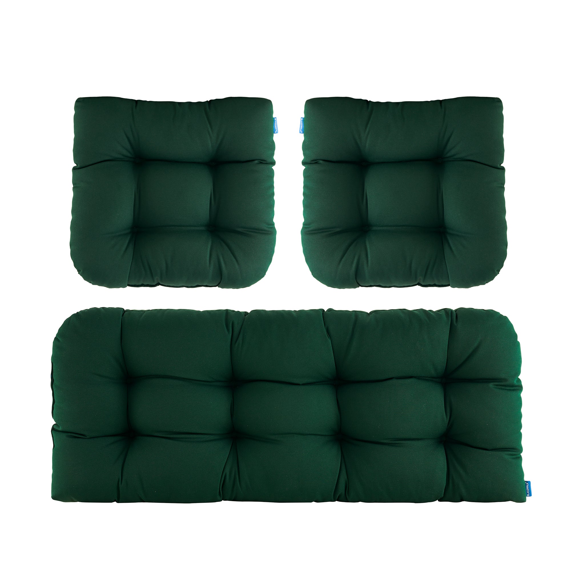 ARTPLAN Outdoor Chair Cushions,3 Piece Loveseat Outdoor Cushions Set,Tufted/Wicker Patio Cushion for Patio Furniture All Weather,44"x19"x5"