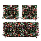 3 Pieces Outdoor Chair Cushions Set–Waterproof Tufted Cushions with Ties for Patio coversation, Loveseat & Bench, 44"x19"x5" UV-Resistant & Fade-Proof with Premium Polyester Filled
