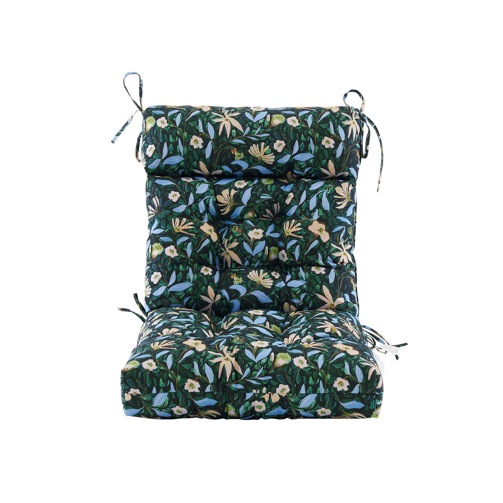 ARTPLAN Patio Chair Cushions Combined Seat and Back,Tufted Outdoor Swivel Chair Cushion with Tie,40"x20"x4"，Floral