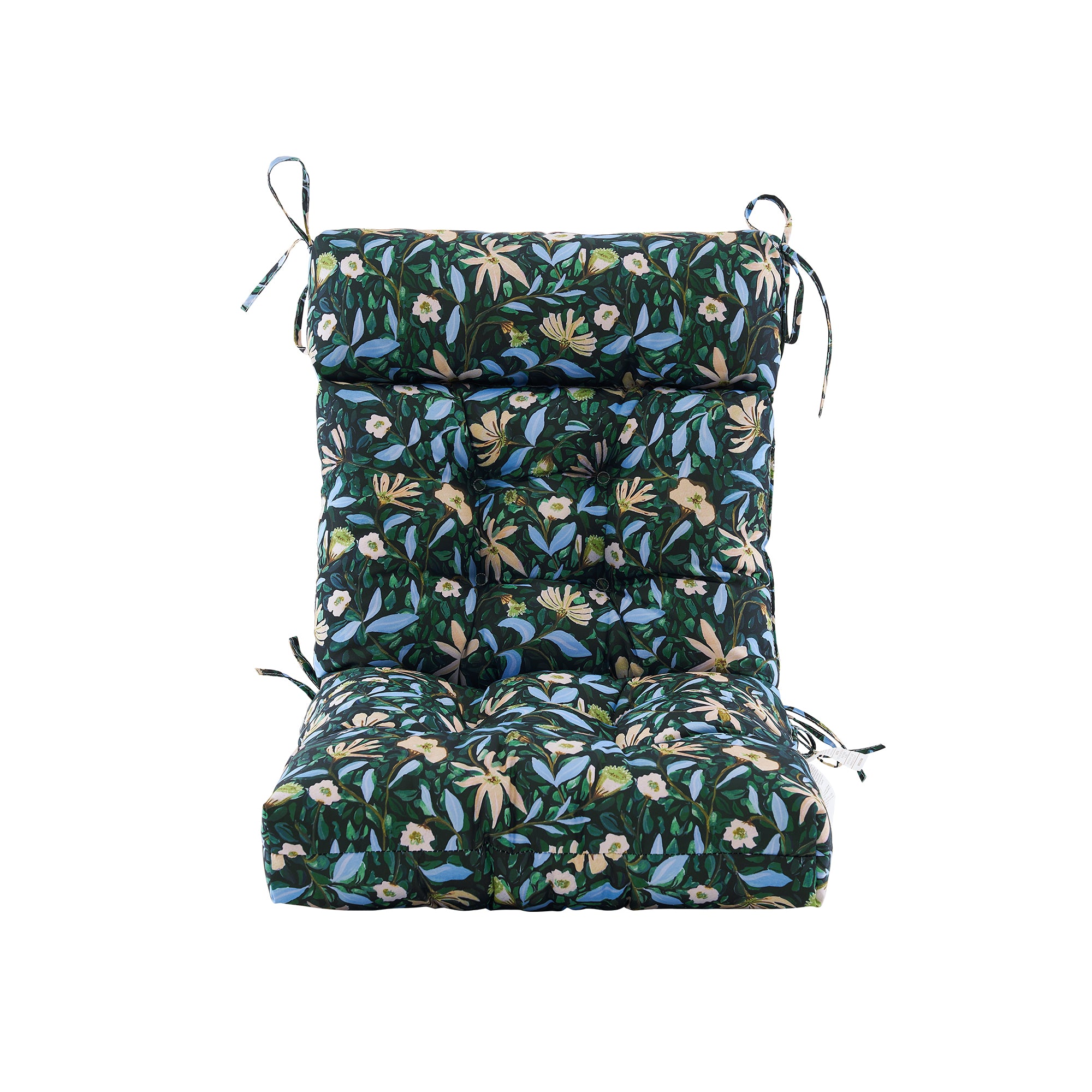ARTPLAN Patio Chair Cushions Combined Seat and Back,Tufted Outdoor Swivel Chair Cushion with Tie,40"x20"x4"，Floral