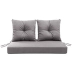 ARTPLAN Outdoor Loveseat Deep Seat Cushion Set, 46"x24"x4" Water Repellent Fade-Resistant Patio Cushions, Solution-Dyed Fabric with Removable Zipper Cover, High-Density Foam for Bench, Swing & Patio Furniture
