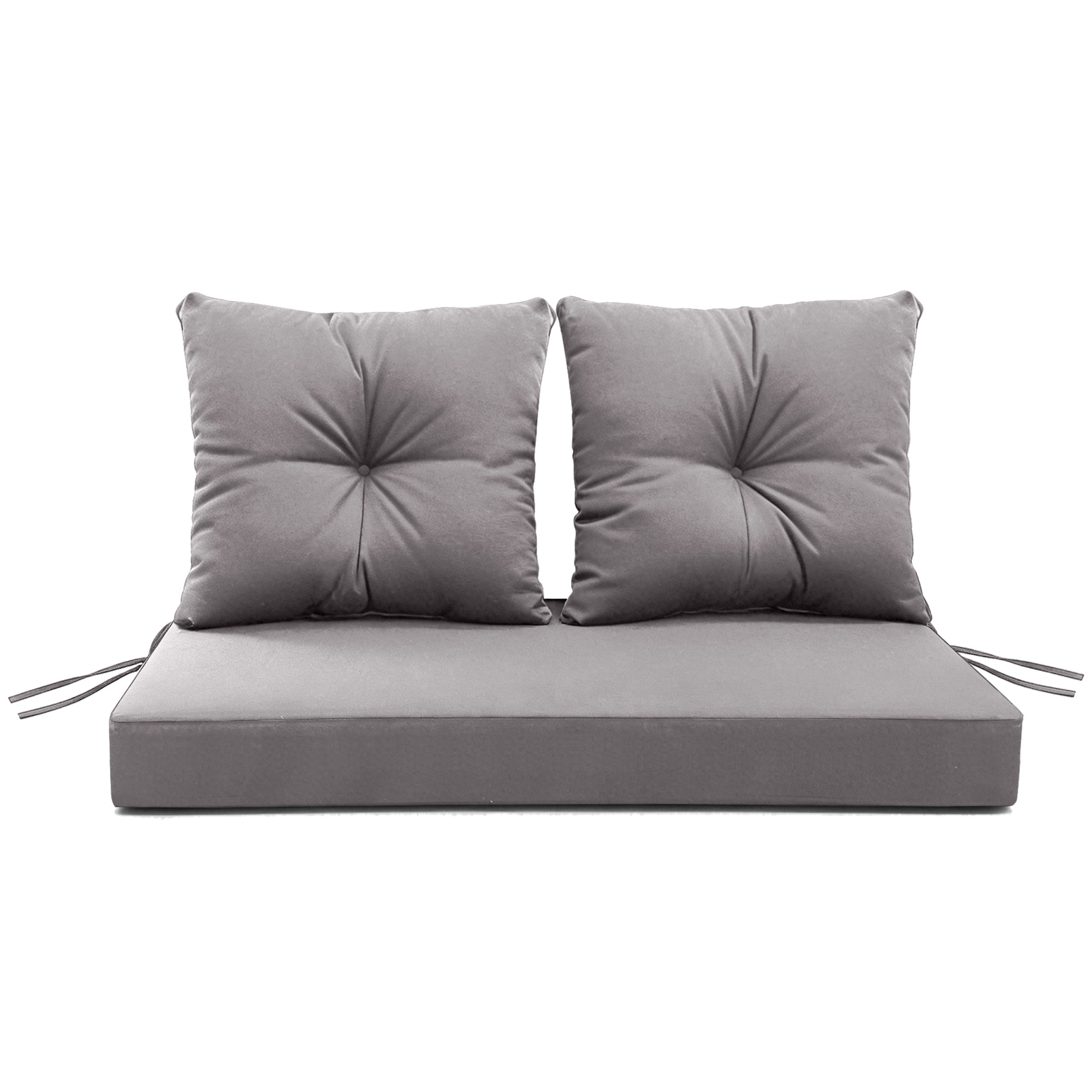 ARTPLAN Outdoor Loveseat Deep Seat Cushion Set, 46"x24"x4" Water Repellent Fade-Resistant Patio Cushions, Solution-Dyed Fabric with Removable Zipper Cover, High-Density Foam for Bench, Swing & Patio Furniture
