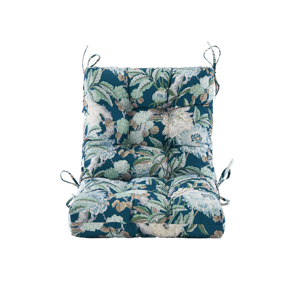 ARTPLAN Outdoor Chair Cushions,40"x20"x4",Low BackTufted Thick Outdoor Wicker Lawn Seat Cushion with Ties for Patio Furniture,Floral
