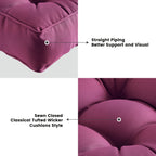 ARTPLAN Outdoor Seat Cushions,Pack of 2 Tufted  Patio Chair Pads 19x19x5 Inches Square Foam for Dining Chair