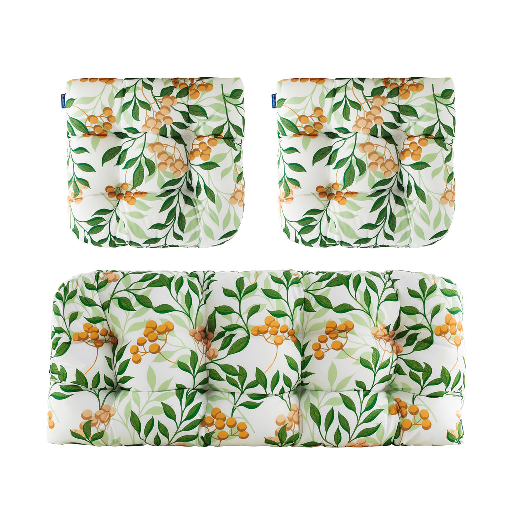 ARTPLAN Outdoor Chair Cushions,3 Piece Loveseat Outdoor Cushions Set,Tufted/Wicker Patio Cushion for Patio Furniture All Weather,44"x19"x5"