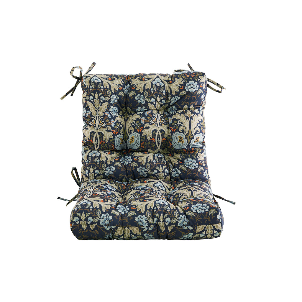 ARTPLAN Patio Chair Cushions Combined Seat and Back,Tufted Outdoor Swivel Chair Cushion with Tie,40"x20"x4",Floral