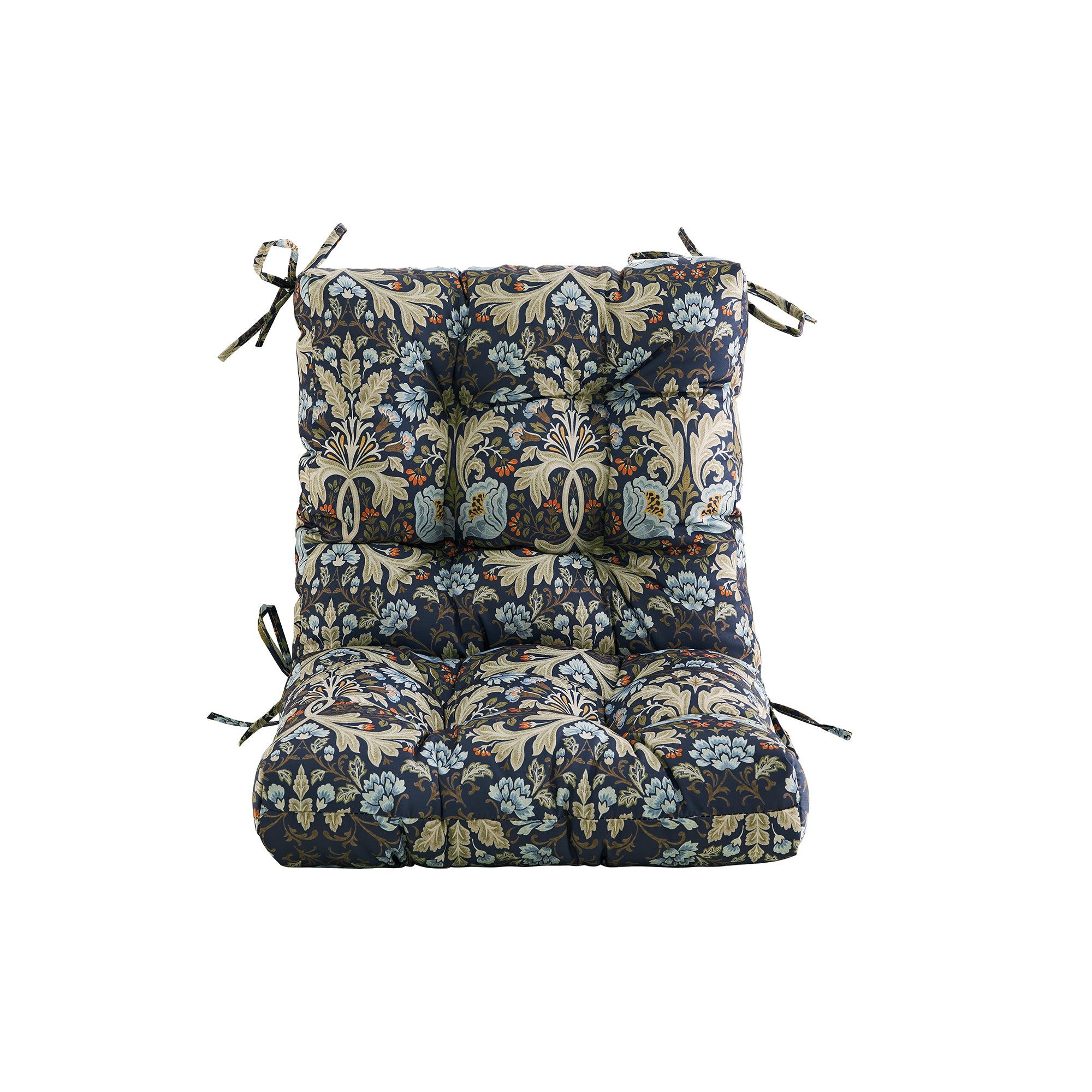 ARTPLAN Patio Chair Cushions Combined Seat and Back,Tufted Outdoor Swivel Chair Cushion with Tie,40"x20"x4",Floral
