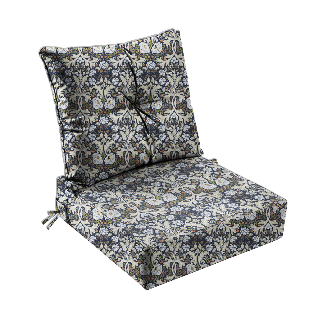 Outdoor Seat Cushion Set  24"W x 24"D x 4"T Waterproof & Fade Resistant Patio Furniture Cushions with Removable Zipper Cover, High-Resilience Foam for Chair Sofa Couch