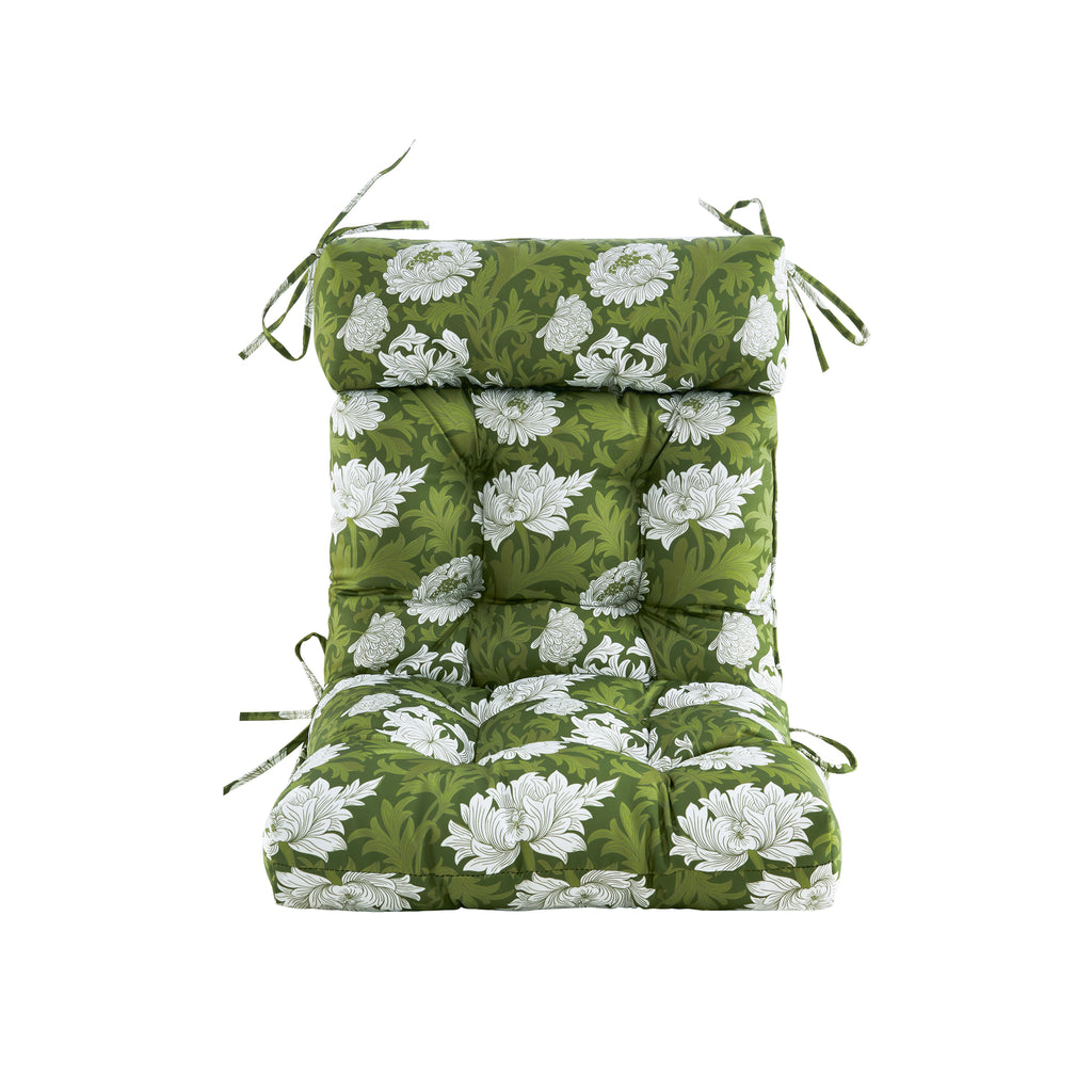 ARTPLAN Patio Chair Cushions Combined Seat and Back,Tufted Outdoor Swivel Chair Cushion with Tie,40"x20"x4"，Floral