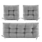 3 Pieces Outdoor Chair Cushions Clearance with Ties,44x19x5 Inches,1 Love seat &2 U-Shape Tufted Patio Bench Cushions for Wicker Outdoor Furniture,All Weather,