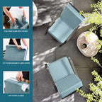 ARTPLAN Outdoor Deep Seat Slipcovers，Set of 2 24x24x6" 18x24 Olefin,Square Outdoor Cushion Cover, for Patio Funiture