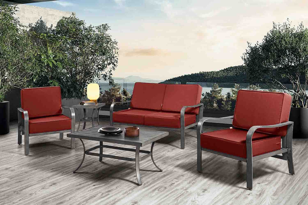 ARTPLAN Outdoor Cushions for Patio Furniture, 24x24x6" Thick Seat Cushion Set, Fade Resistant, Deep Seat Bottom and Back Cushion with Removable Cover